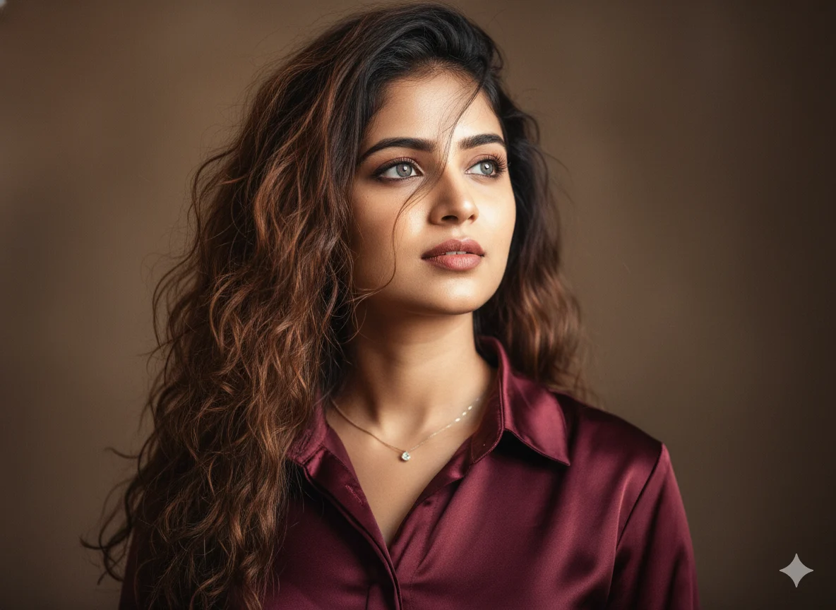 Cinematic Curly Hair Portrait Example